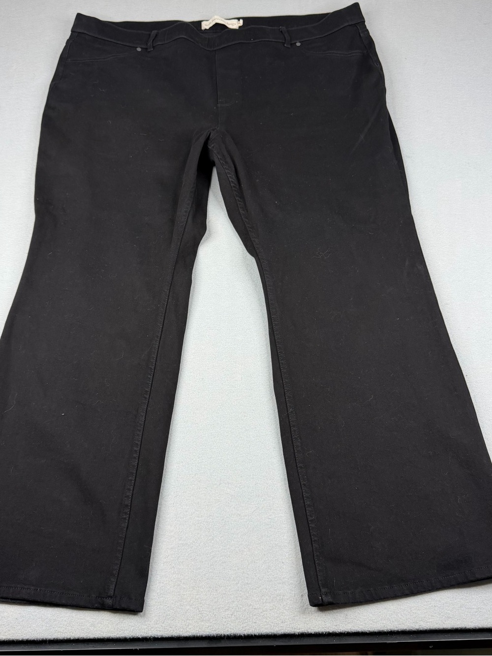 Soft Surroundings Ultimate Denim Pull On Bootcut Jeans Black Plus 3X